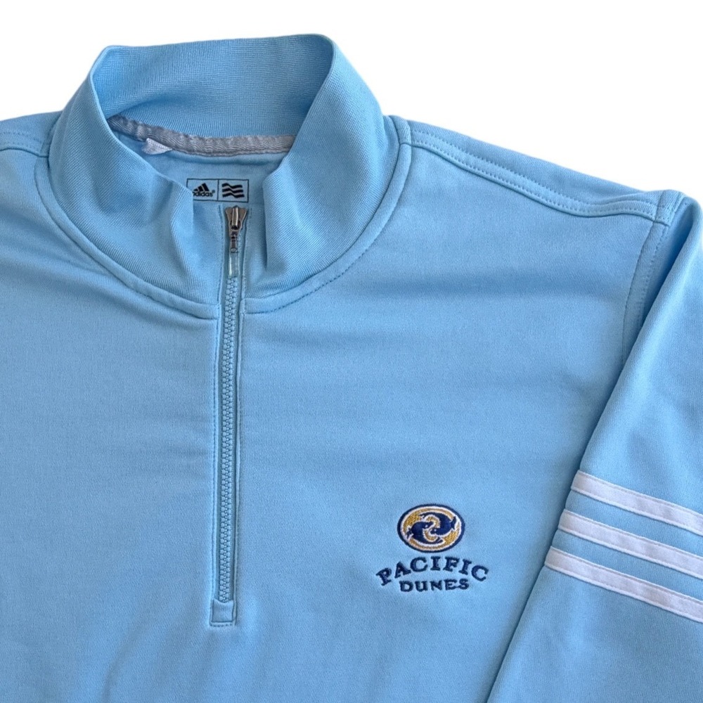Adidas Golf Pacific Dunes Climalite Quarter Zip Pullover Blue Mens Medium